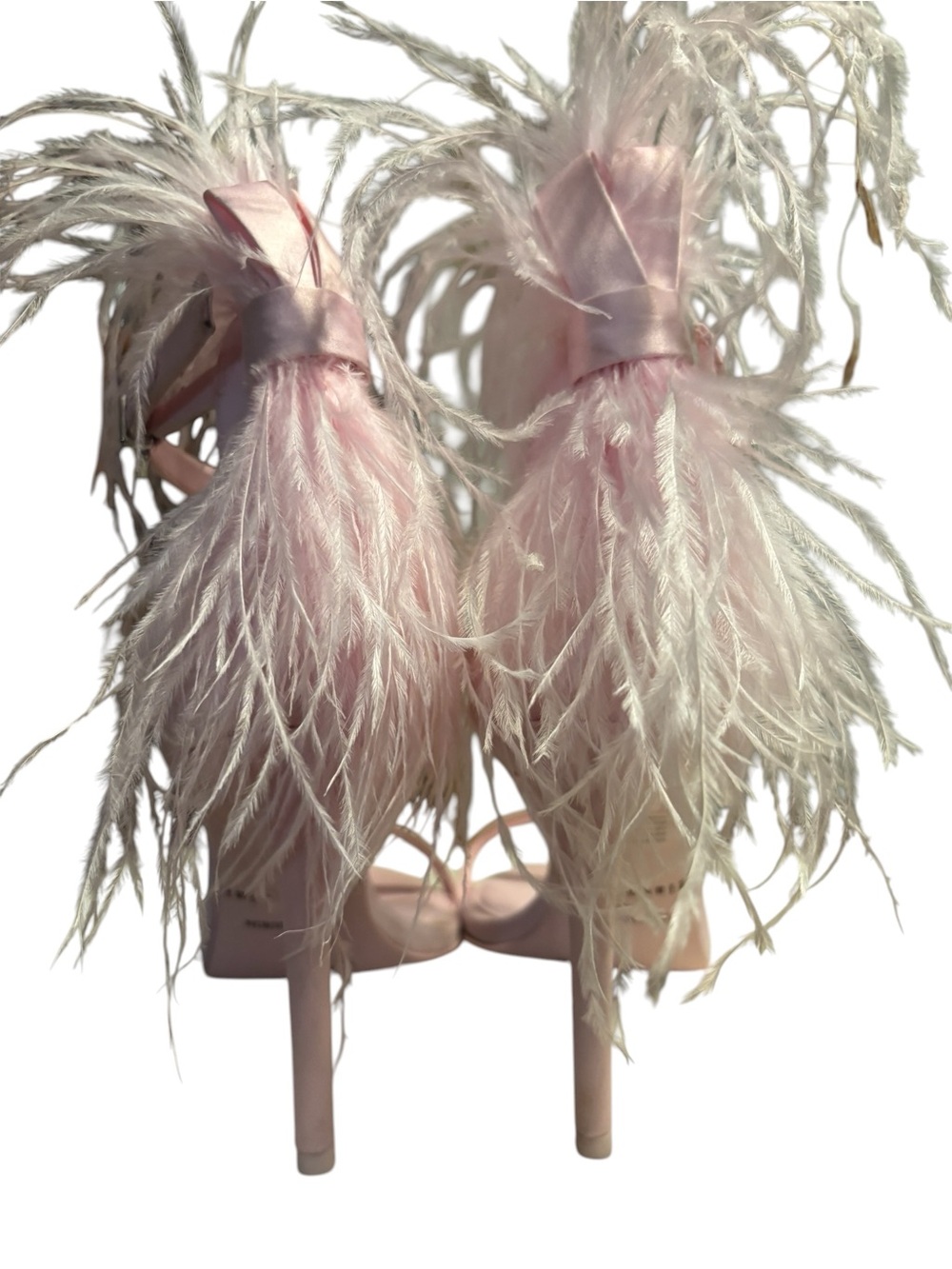 Gianni Bini Light Pink Feathered Heels - Nastia Liukin For Gianni Bini Size 8.5M - Picture 5 of 10